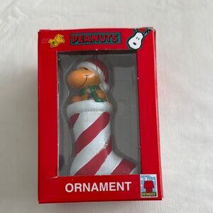 Peanuts Red and White Stocking Ornament